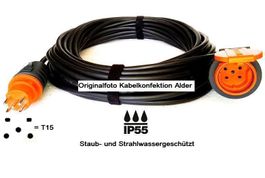 10m Qualitäts Gummi Verlängerungskabel T15 IP55 Aussenanw.