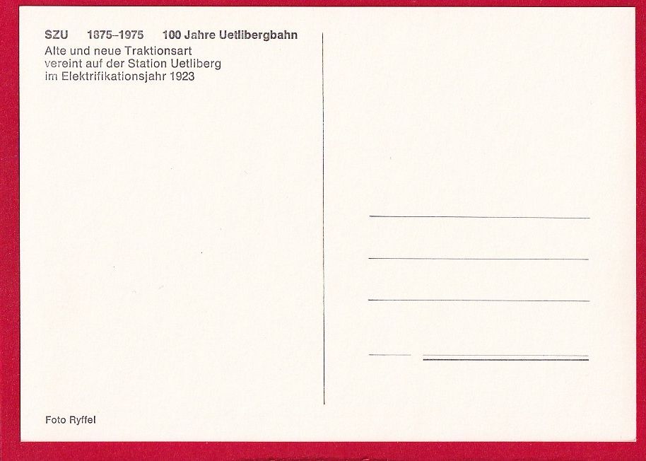 Cartoline postali: 100 JAHRE UETLIBERGBAHN, REPRO, SEMIMODERNE AK – Usato da Grüningen venduto da Kartenlaube 1
