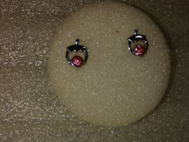 ohrringe modeschmuck,,,mit roserot kristall