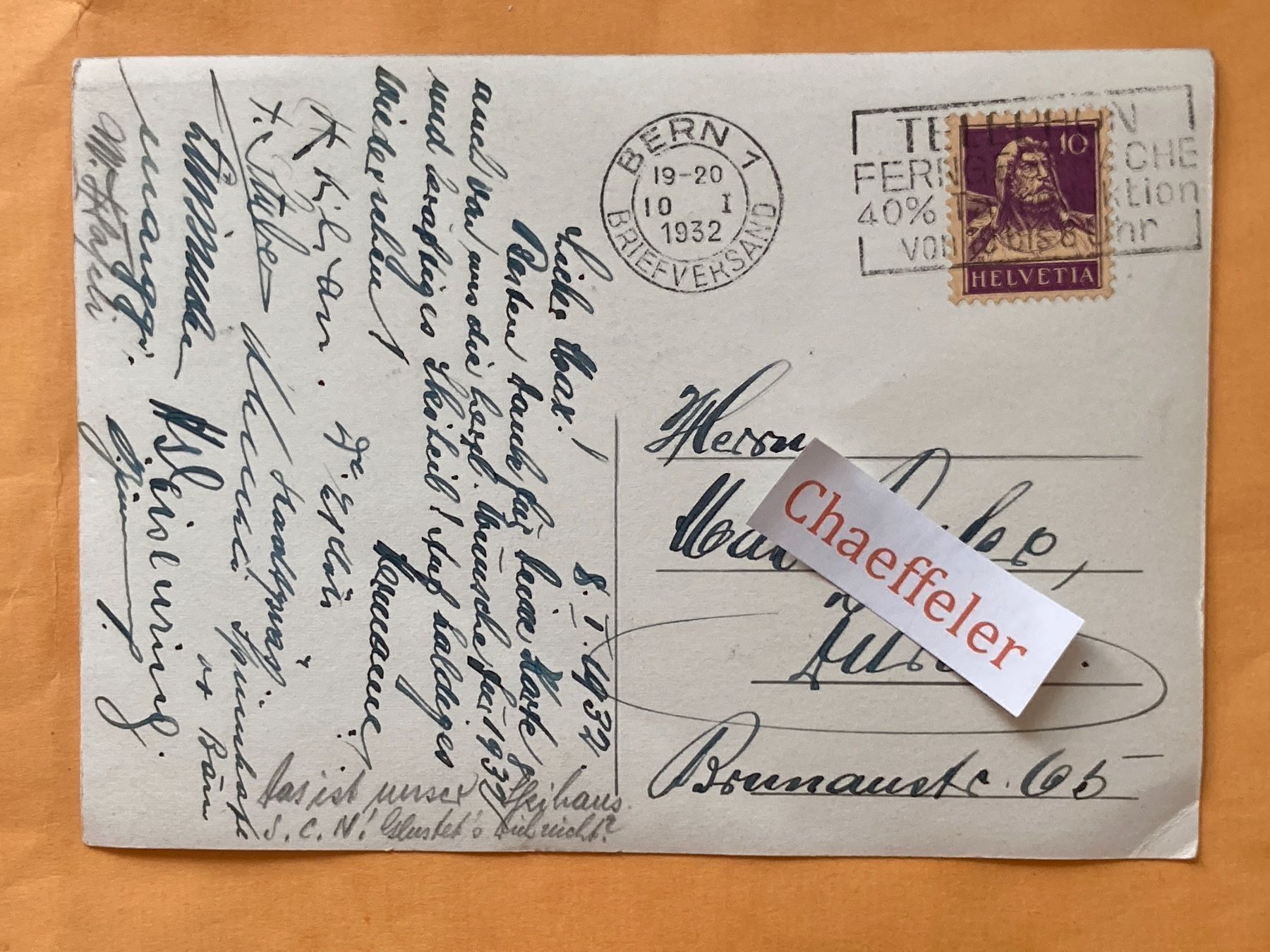 Cartes postales: 1932 Skikaus S.C.N. – D'occasion à Zürich par Chaeffeler 1