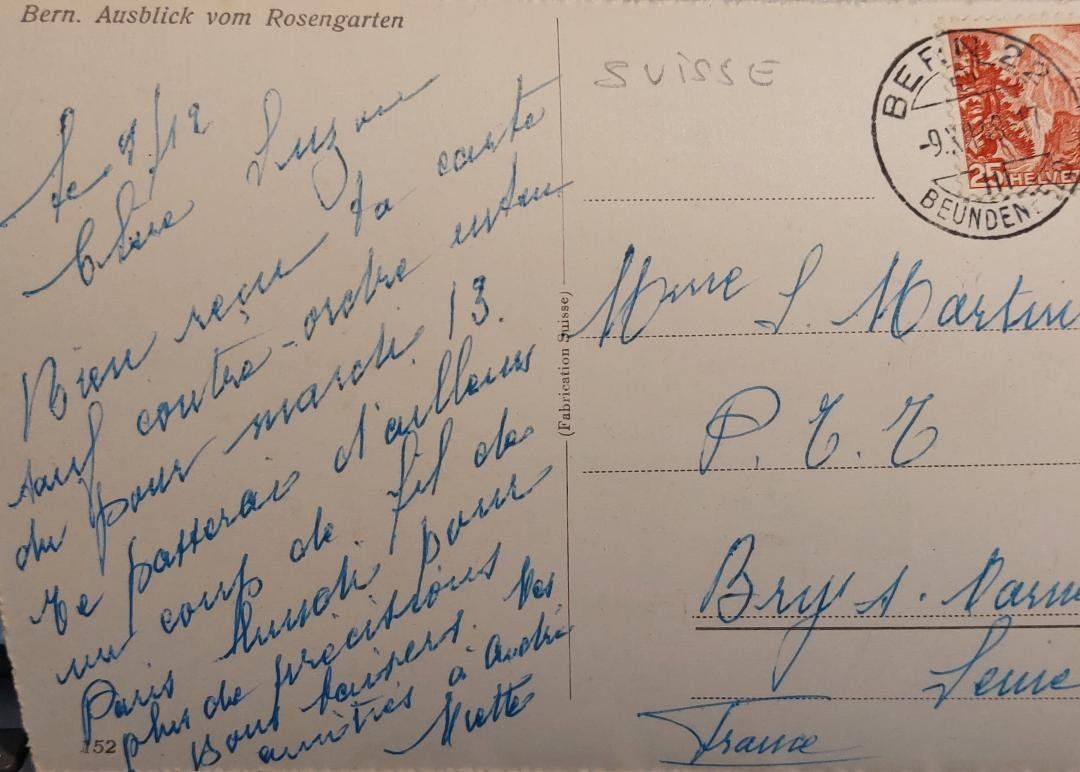 Cartoline postali: BERN - Ausblick vom Rosengarten - 1949 – Usato da Delémont venduto da Domdom1 1