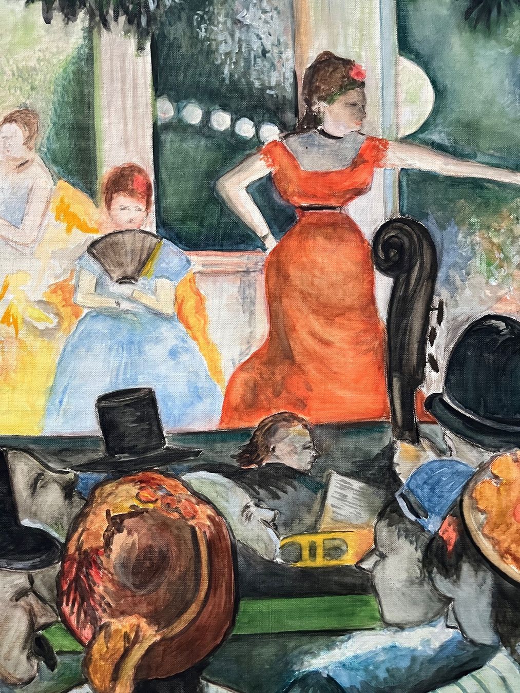 Gemälde: Interessantes Ölgemälde, Konzert im Pavillon – Gebraucht aus Rünenberg von Fendi02 4