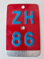 Velonummer ZH 86 plaque Velo