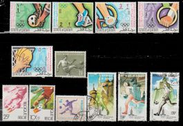Timbre-poste lots Jeux Olympiques football Qatar Belgique