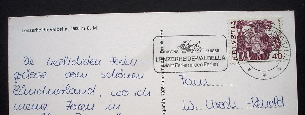Ansichtskarten: LENZERHEIDE-VALBELLA Seilbahn Eislauf – Gebraucht aus Jona von philajona 1