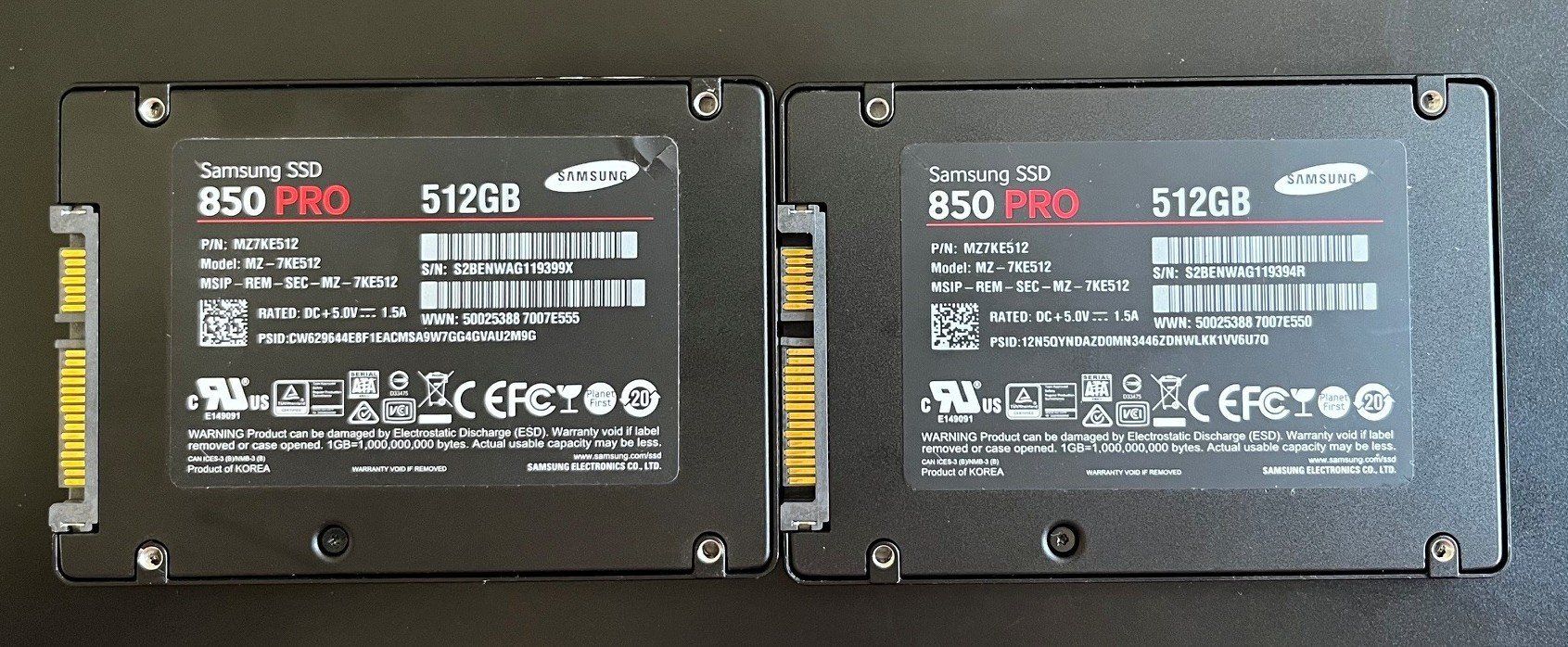 Samsung Harddisks: SSD Samsung 512GB 2 Stk. – Gebraucht aus Willisau von aronet
