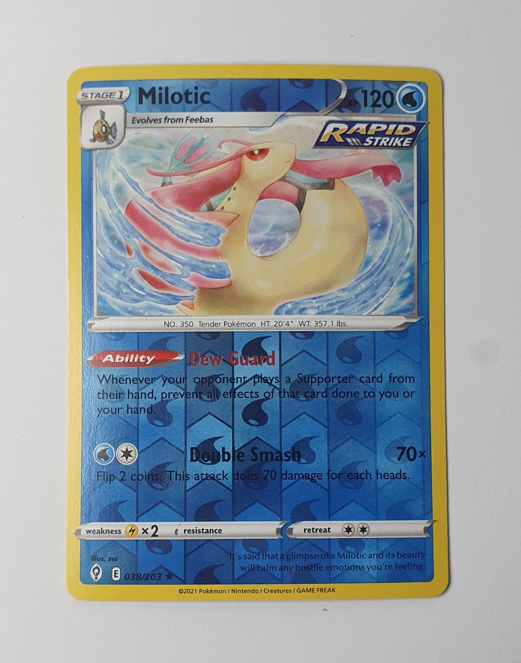 Pokémon Carte collezionabili: Milotic - Evolving Skies 38/203 - Reverse Holo (NM) – Nuovo (secondo la descrizione) da Gross venduto da ArcanaGameshop