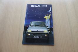 Renault 5 Prospekt Jahrgang 1982 mit 5 Alpine Turbo FR
