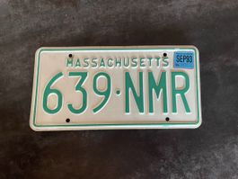Plaque Immatriculation Vintage Massachusetts USA 1993