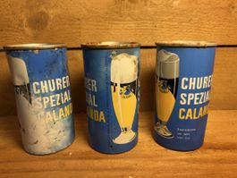 3x Churer Spezial Calanda Dosen leer Sammlung Vintage
