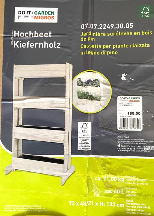 Hochbett für Pflanzen etc. aus Kiefernholz Kaufen auf Ricardo