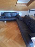 Echtledersofa schwarz