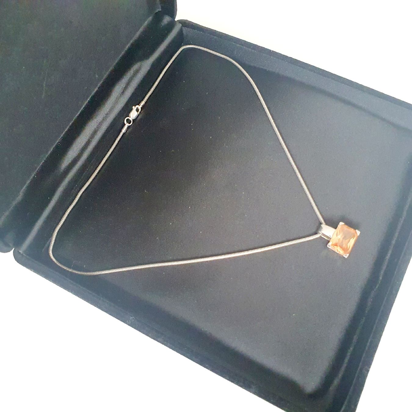 Catenine: Silber  Halskette mit orangem Stein, 925 Silber – Usato da Kreuzlingen venduto da Wunderkiste123 8