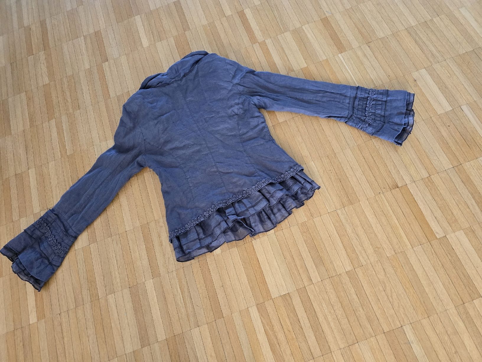 Nile Giacche: Leinenblazer Nile Gr. S Rüschen boho chic Sommerjacke – Usato da Laufenburg venduto da may_r2st 3