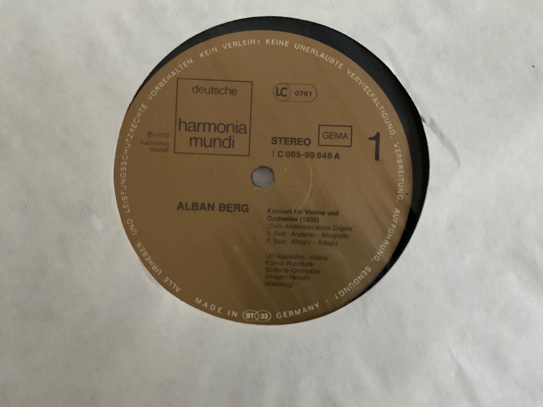 Schallplatten: Alban Berg Violinkonzert LP – Gebraucht aus Delémont von vinylfreak01 2