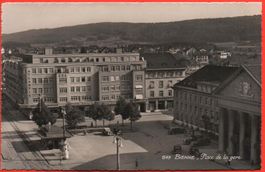 BIENNE Place de la gare, Tramstation, Oldtimer