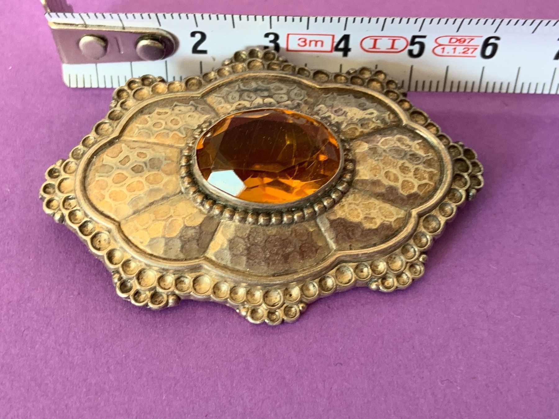Spille & Fermagli: Silber-vergoldete Brosche ORANGE – Usato da Dittingen venduto da Bijoubelle 4