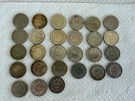 27x Schweizer 50 Rappen 1921–1974 | 20 Silbermünzen | Ag 835