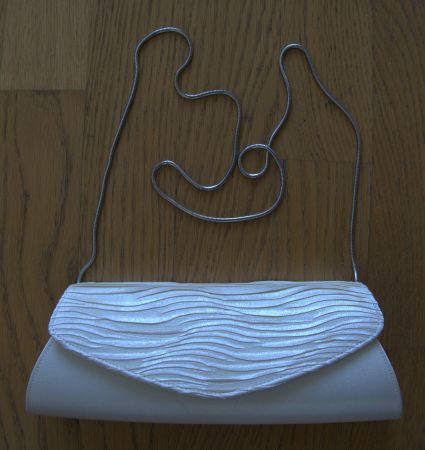 Clutch, Brauttasche, Abendtasche cremefarbig, Satin