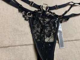 Glamour e sexy Tanga di Pizzo con strisce-1size-unisex-nuovo