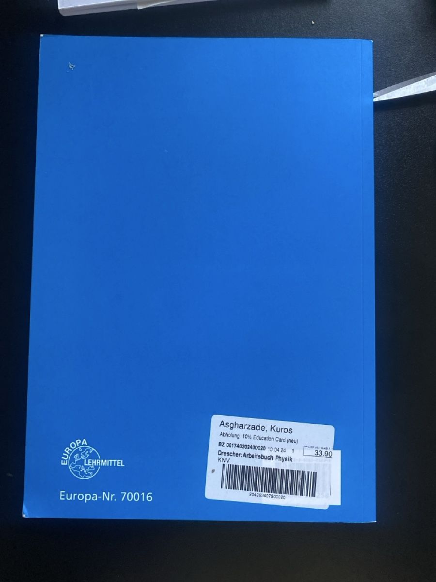 Libri: Arbeitsbuch Physik Europa-Nr. 70016 Neue  – Nuovo (secondo la descrizione) da Kriens venduto da sol_zgp6 1