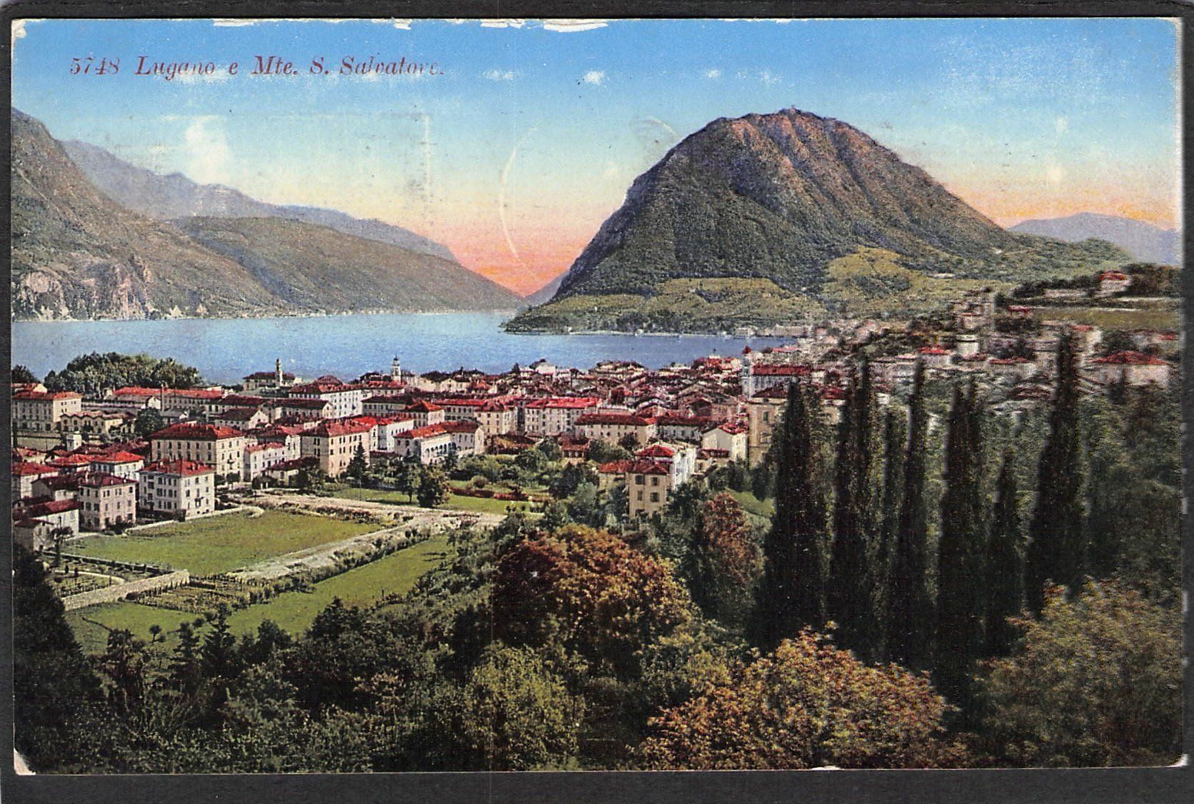 Cartoline postali: - Lugano e Mte. S.Salvatore , 1924 – Usato da Reichenburg venduto da Pipo-67