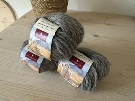 3 Knäuel Baby Alpaka Wolle grau neuwertig