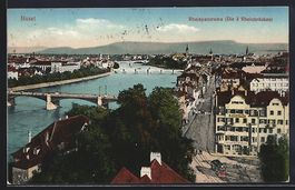 Basel, Rheinpanorama mit den drei Rheinb