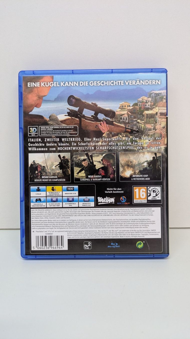 Giochi: Sniper Elite 4 - PlayStation 4 – Usato da Menziken venduto da mame18 2