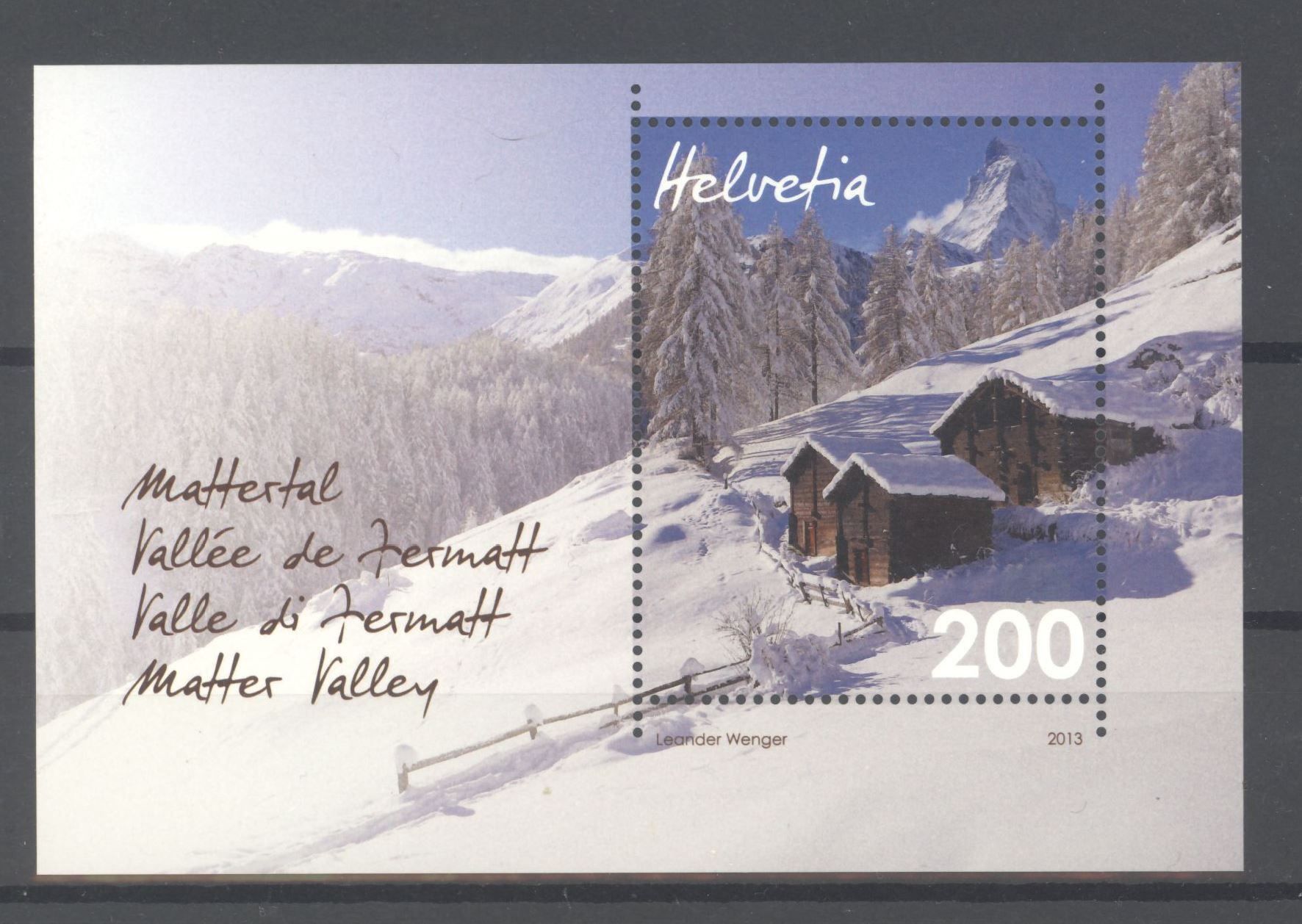 Alle Briefmarken: 2013, Sonderblock Mattertal ** – Gebraucht aus Willisau von Vollstempel
