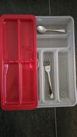 Besteckkasten Set, Kunststoff, Rot und Transparent, Top!
