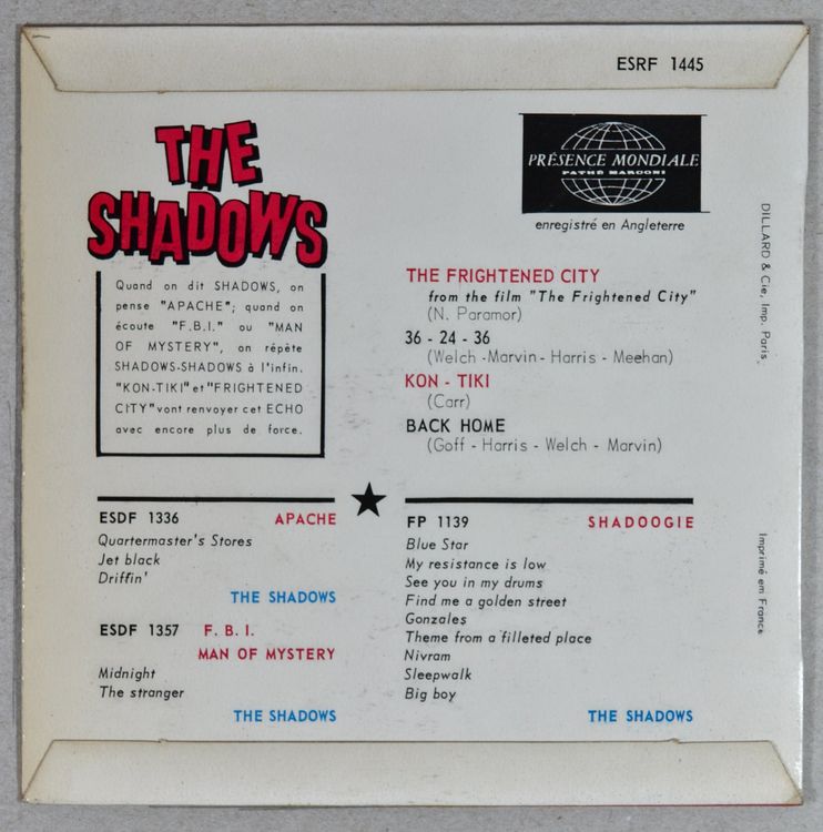 EP: THE SHADOWS - The Frightened City / Kon-Tiki (Neu (gemäss ...