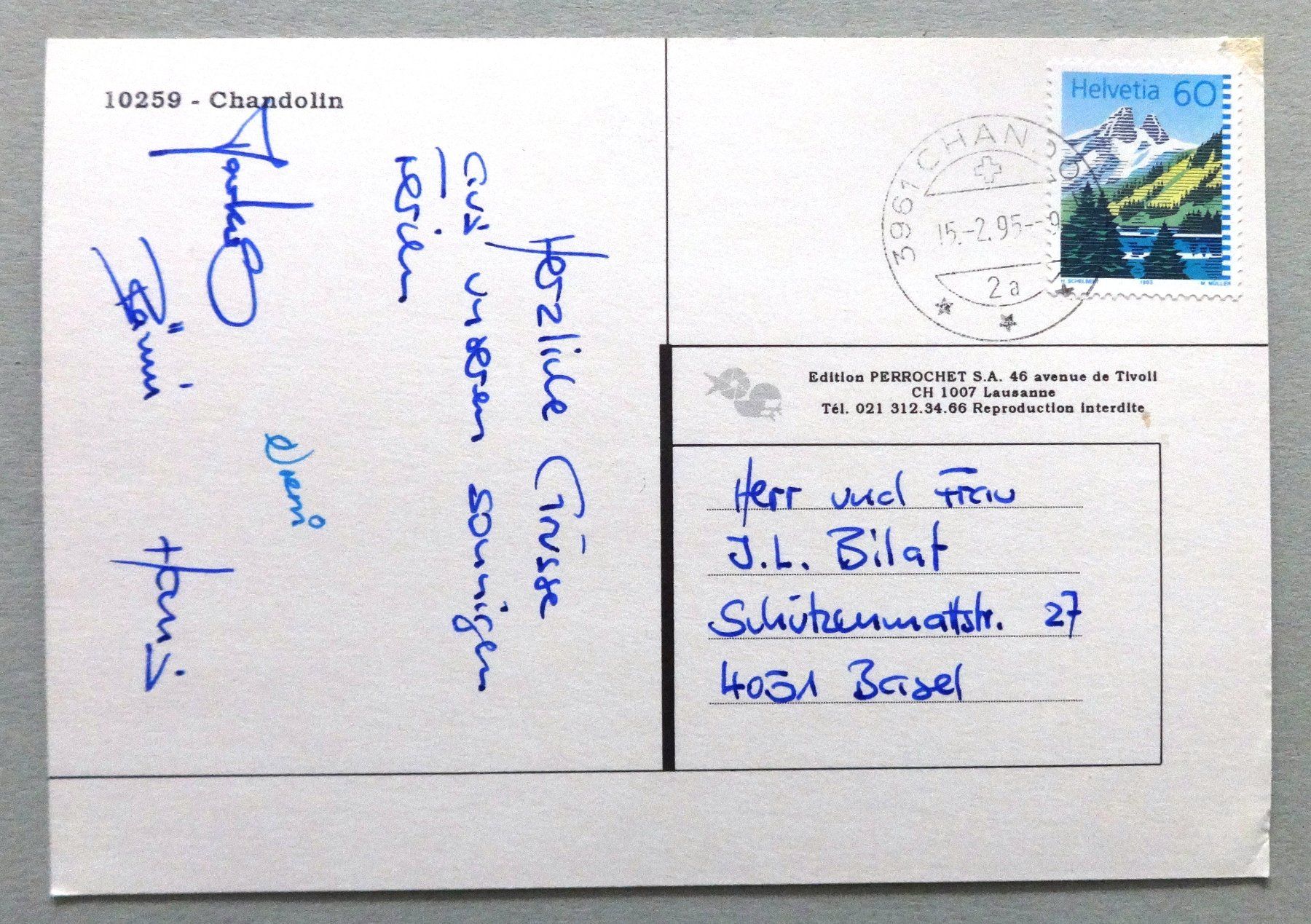 Cartoline postali: Chandolin – Usato da Fétigny venduto da Billy2miny 1