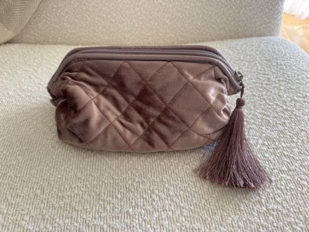 Samt Necessaire Kosmetiktasche Rosa mit Quaste