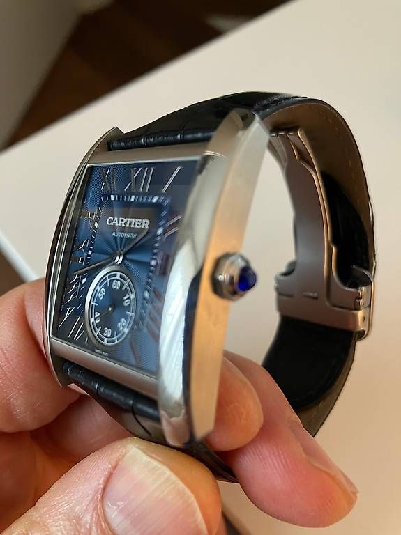 Cartier Orologi: Cartier MC Tank Blau -- neuwertig – Usato da Rueschlikon venduto da markforce 1