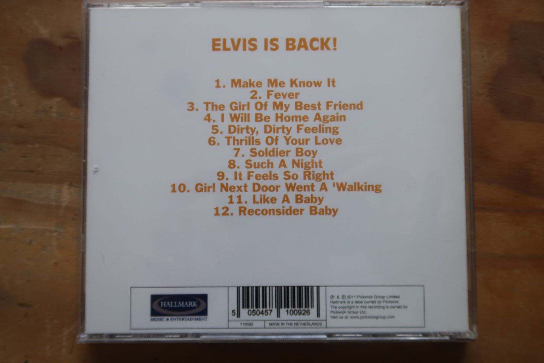 CD: ELVIS PRESLEY - IS BACK - CD – Nuovo e nell'imballaggio originale da Basel venduto da Patiscat 2
