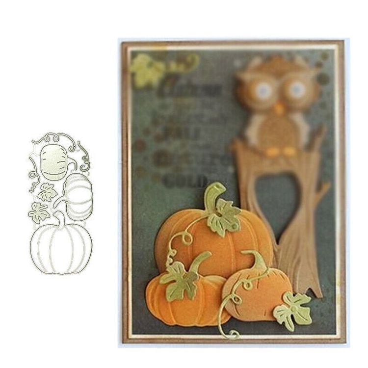 GLOBLELAND Herbst Stanzschablonen Set | 4 Motive Für Karten & Scrapbooking | Kürbis & Blätter