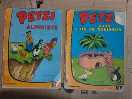 Lot de 2 Petzi, Alpiniste et Robinson, vintage année 70