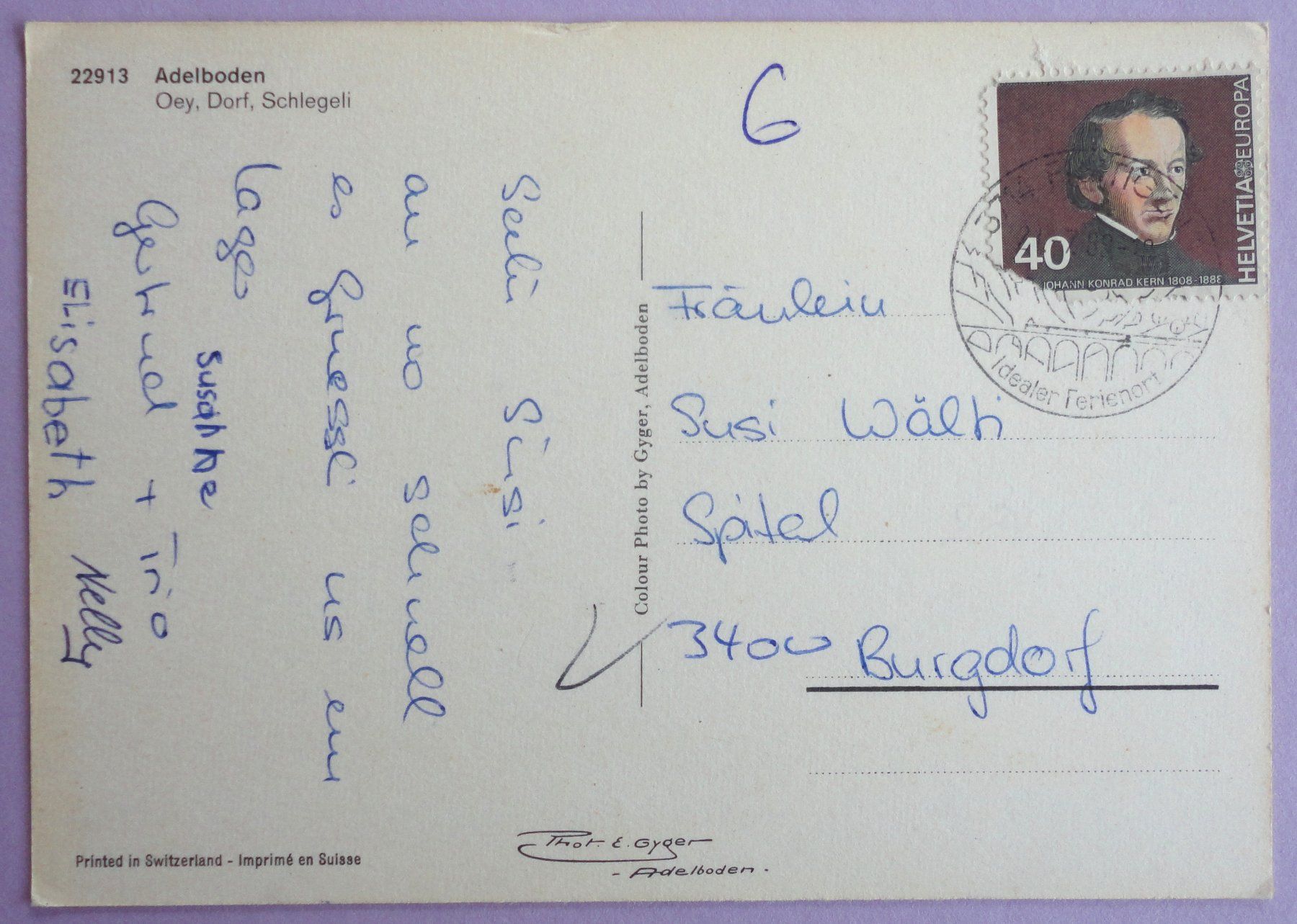 Cartoline postali: Adelboden – Usato da Fétigny venduto da Billy2miny 1