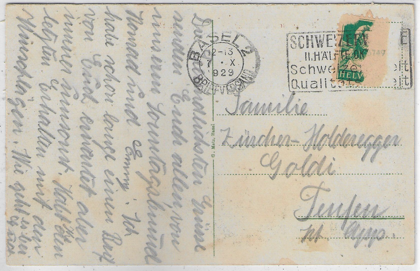 Ansichtskarten: Restaurant u. Pension Waldhaus i. d. Hardt b. Basel - Litho – Gebraucht aus Ettingen von Kartenplanet 1