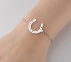 Armband Reiter Pferd Hufeisen Glück in SILBER oder GOLD 🐎🍀