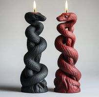 2x Kerzenform Schlange mit Blumen Moule à bougie serpent