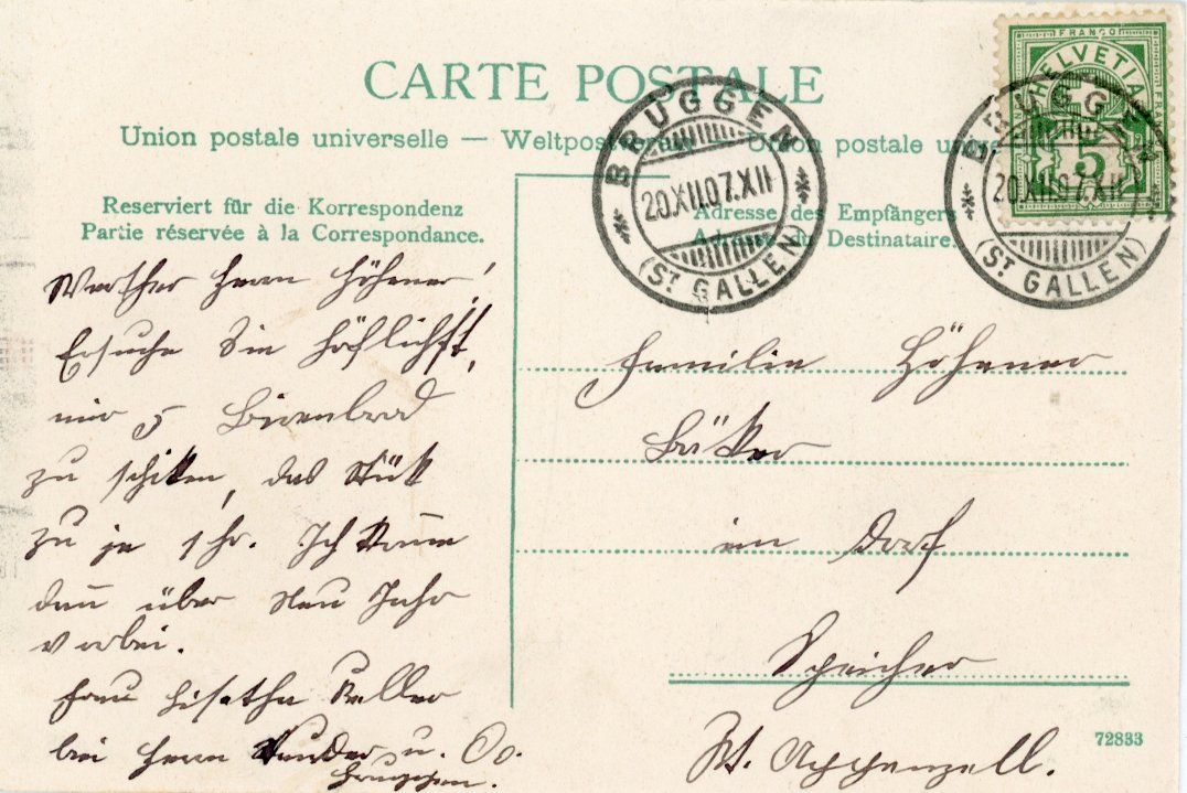 Cartes postales: Bruggen  SG        um 1907 – D'occasion à Brig par Valcards54 1
