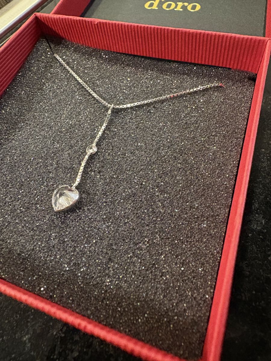 Catenine: Silber Kette mit Zirconia Herz – Usato da Zürich venduto da AH8001 1