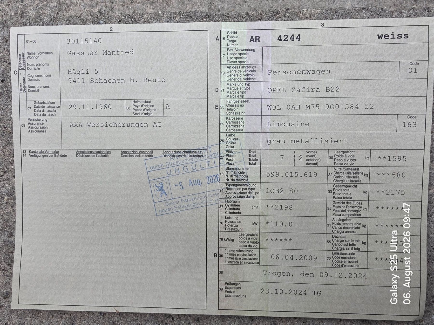 Opel Autos: Opel Zafira B – Gebraucht aus Schachen b. Reute von Mg92 5