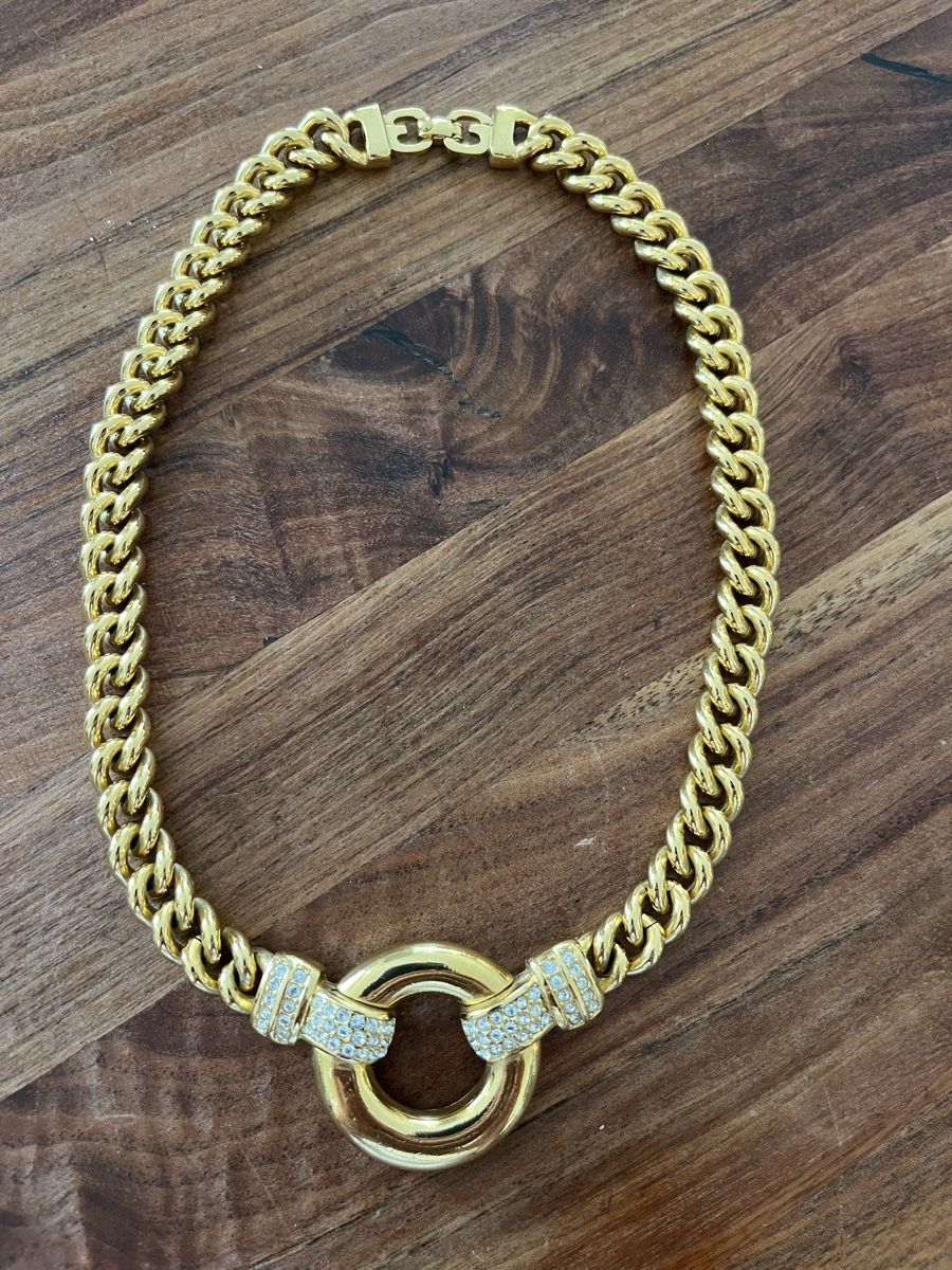 Catenine: Collier Grossé chaine dorée avec strass – Nuovo (secondo la descrizione) da Pully venduto da famillepellet