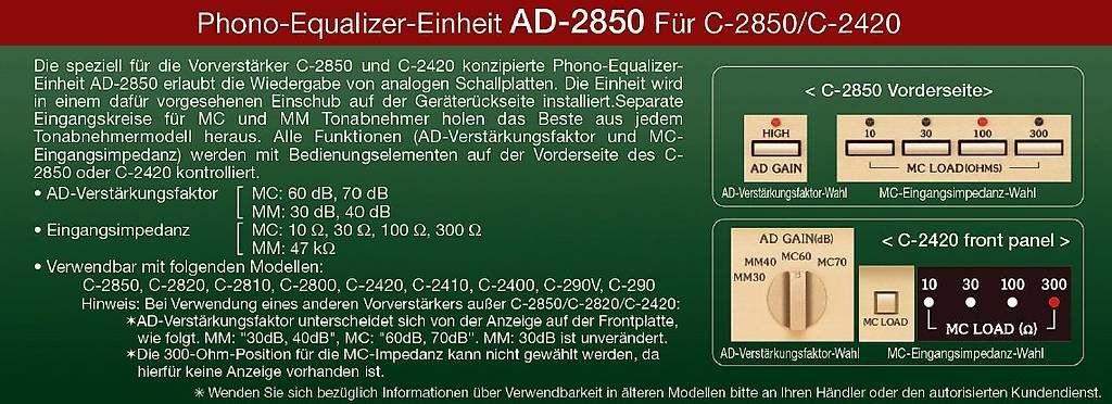 Accuphase Amplificatori: High End Accuphase Phono Modul/Equalizer AD-2850 – Usato da Wil SG venduto da kal_759h 1