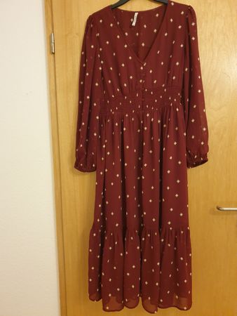 Robe, M, neuve Pepe Jeans, bordeaux, boutonnée, viscose