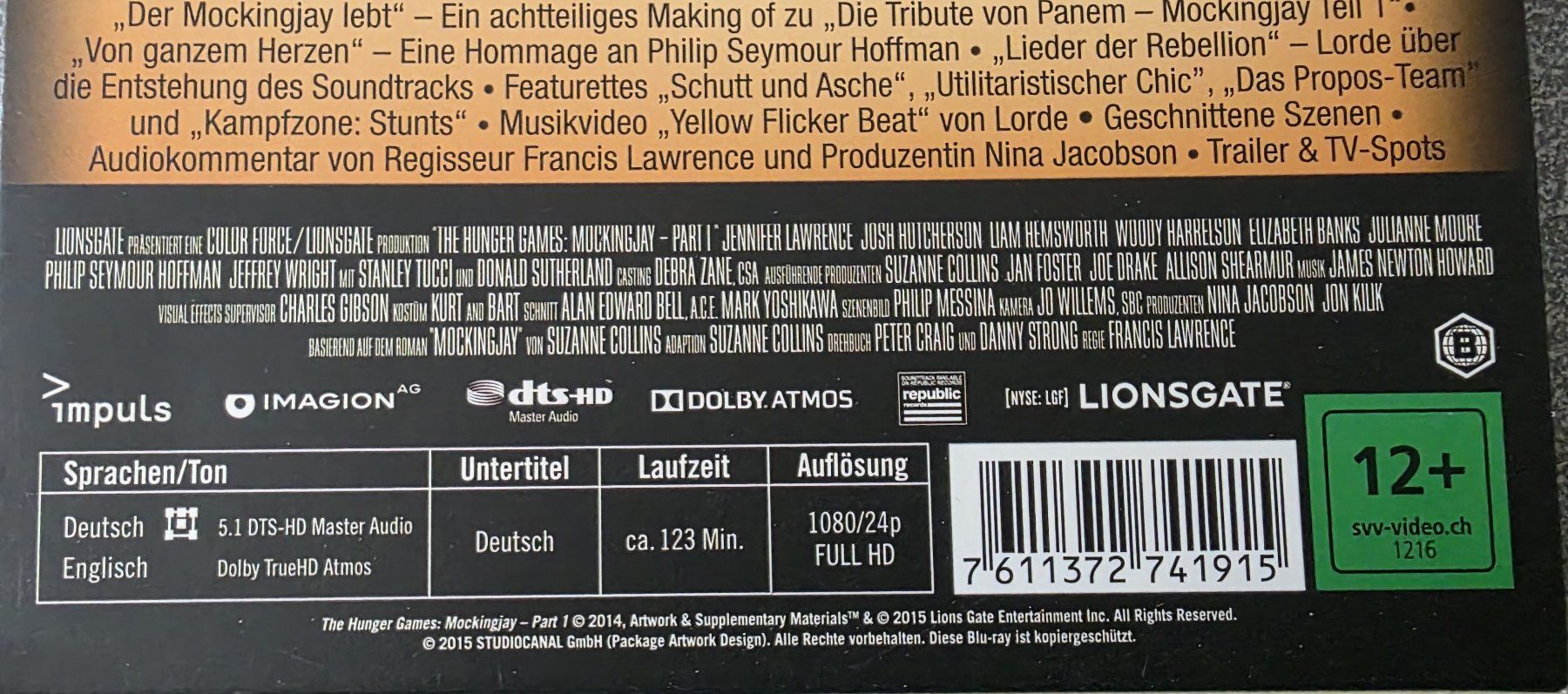 Alle DVDs: Blu Ray-  Die Tribute von Panem - Mockingjay Teil 1 – Gebraucht aus Oetwil am See von fineli2 1