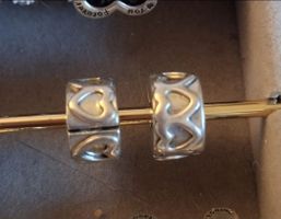 2 charms clips Pandora cœurs argent 925 bon état général